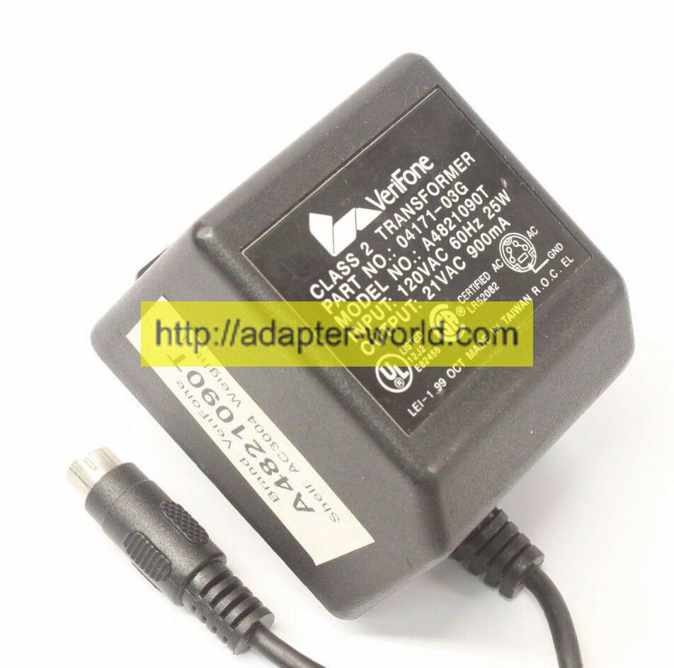 *100% Brand NEW* Verifone 04171-03G Charger Output 121V 900mA A4821090T AC DC Power Supply Adapter Free shippi